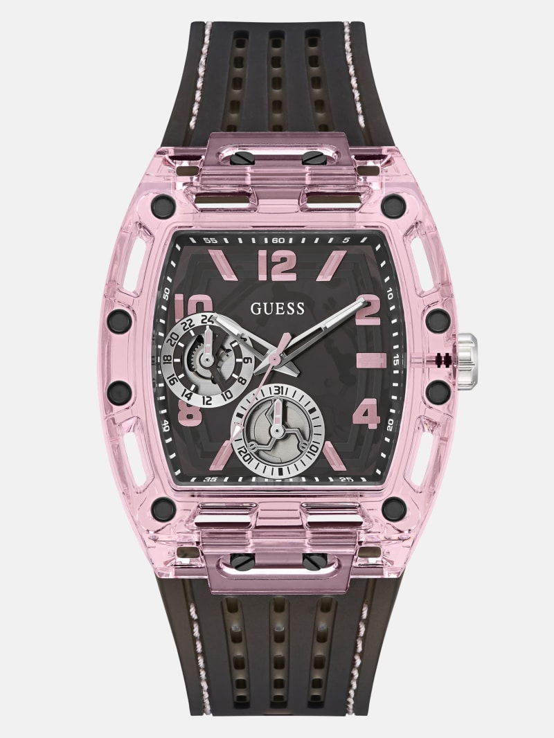 Clear and Black Silicone Multifunction Watch