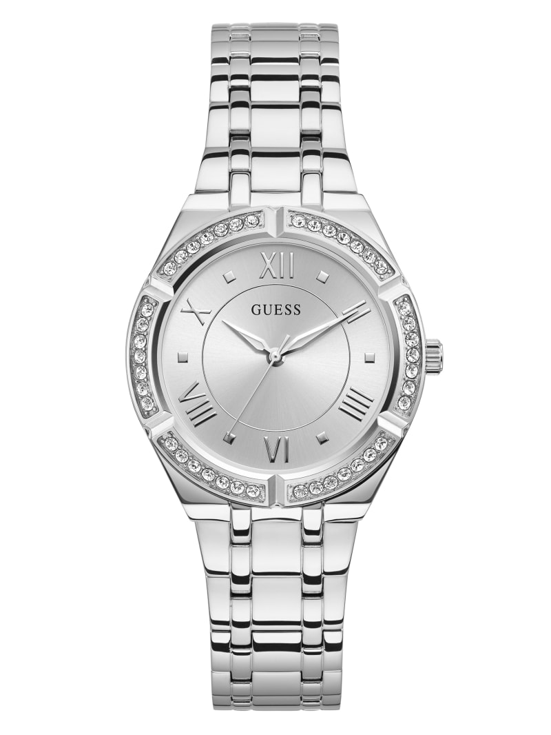 Guess silver tone analog watch clearance