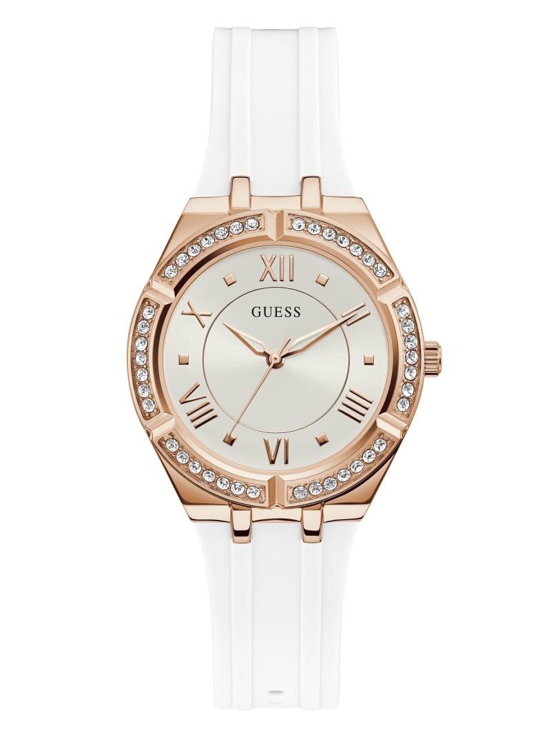 Rose Gold-Tone and White Analog Watch