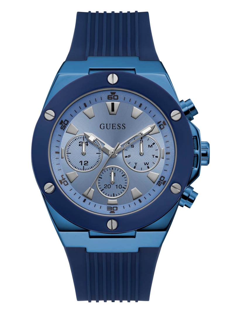 Blue Chrono-Look Multifunction Watch | GUESS Factory