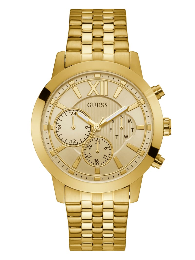 Guess Gold-Tone Chrono-Look Multifunction Watch - GW0068G2-GOLD