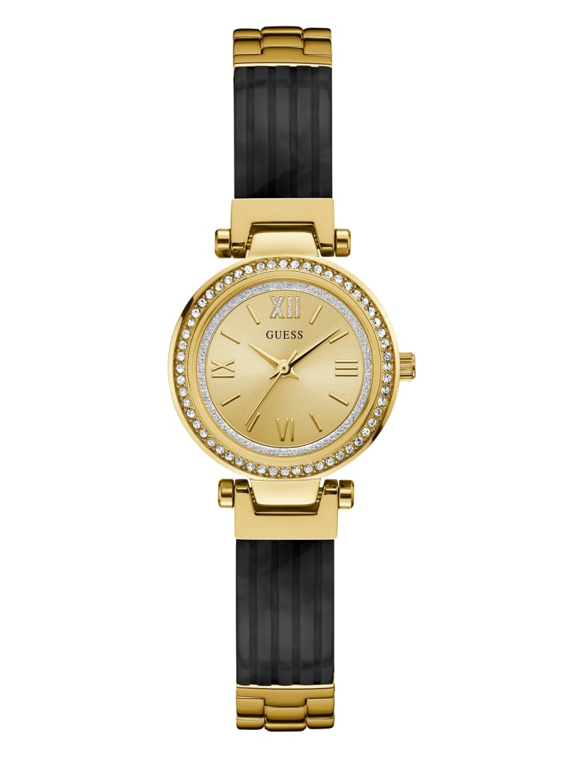 Black and Gold-Tone Analog Watch | GUESS Factory