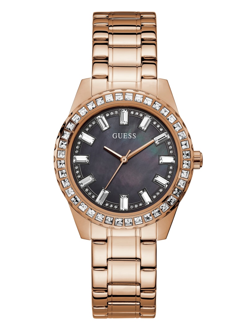 Guess Crystal Rose Gold-Tone Analog Watch. 3