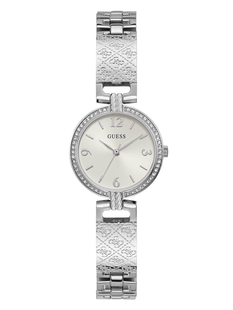 売れ筋がひ! ゲス 腕時計 GUESS W12 Bracelet Silicone with Watch Quartz Analog Womens Zena Ladies Watches Guess W1291L1 腕時計 Silver-Tone Logo Bangle Watch