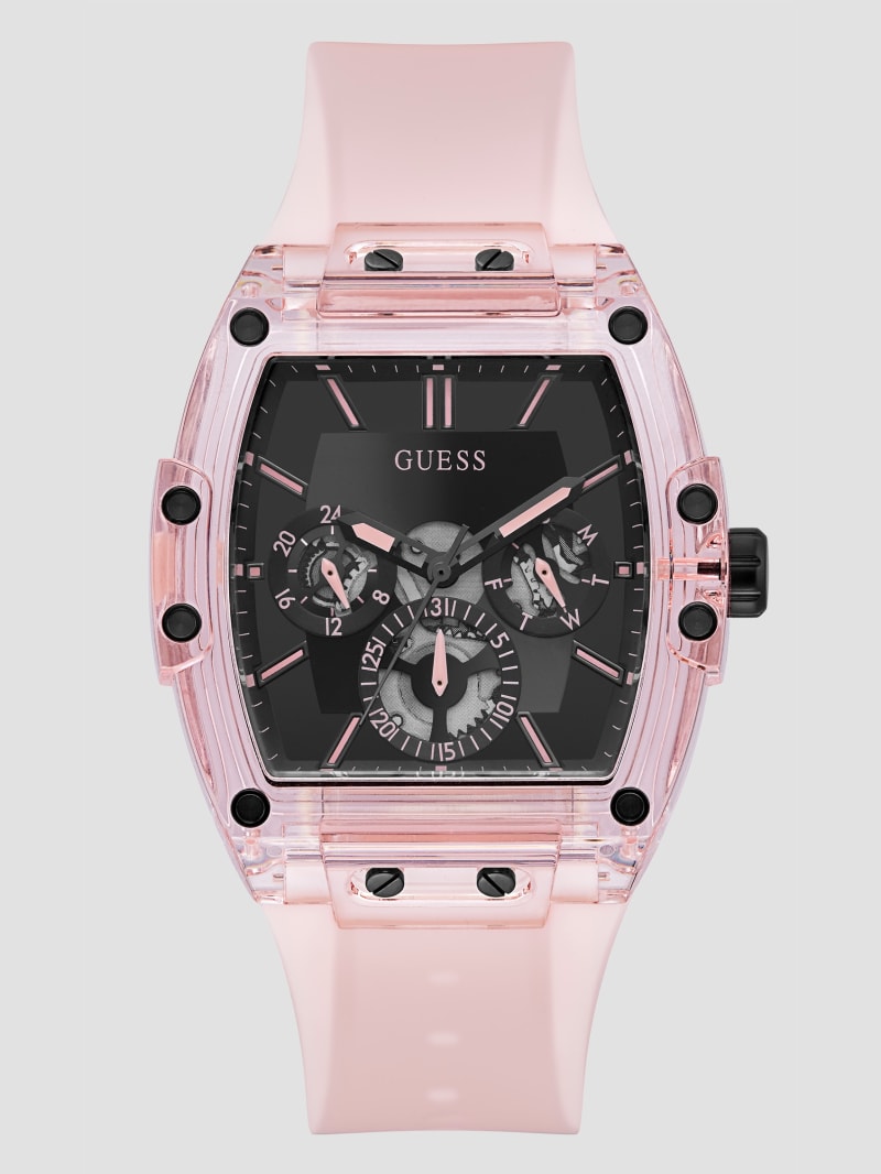 Pink Plastic and Silicone Multifunction Watch | GUESS Canada