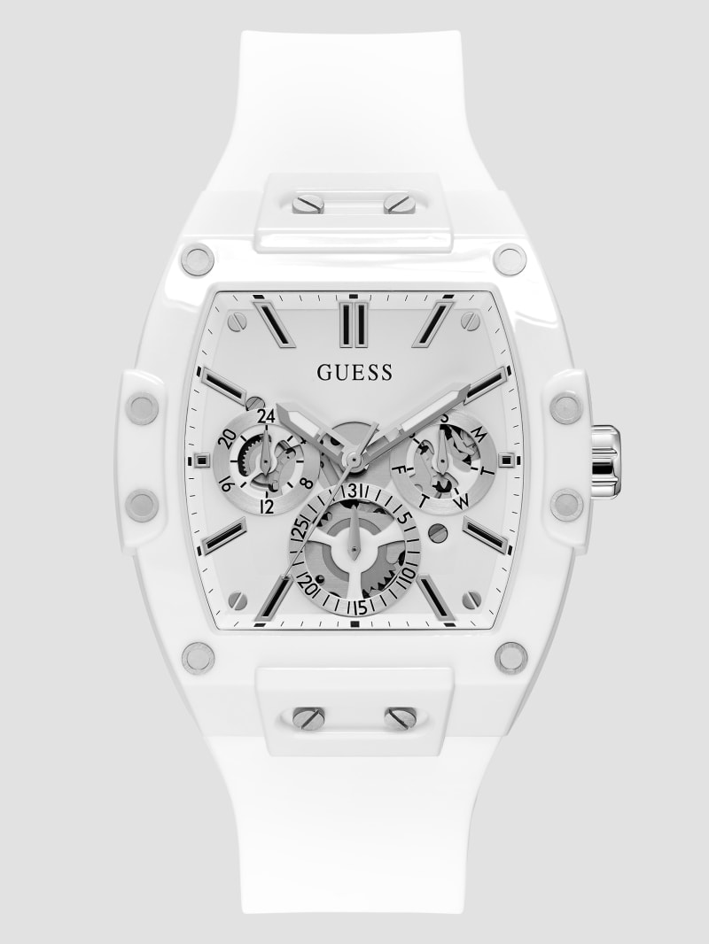 White Silicone Multifunction Watch GUESS