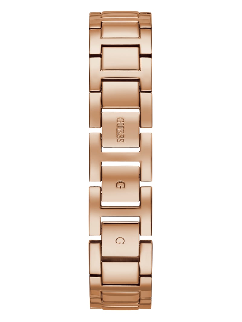 Guess Pink and Rose Gold-Tone Crystal Analog Watch. 4