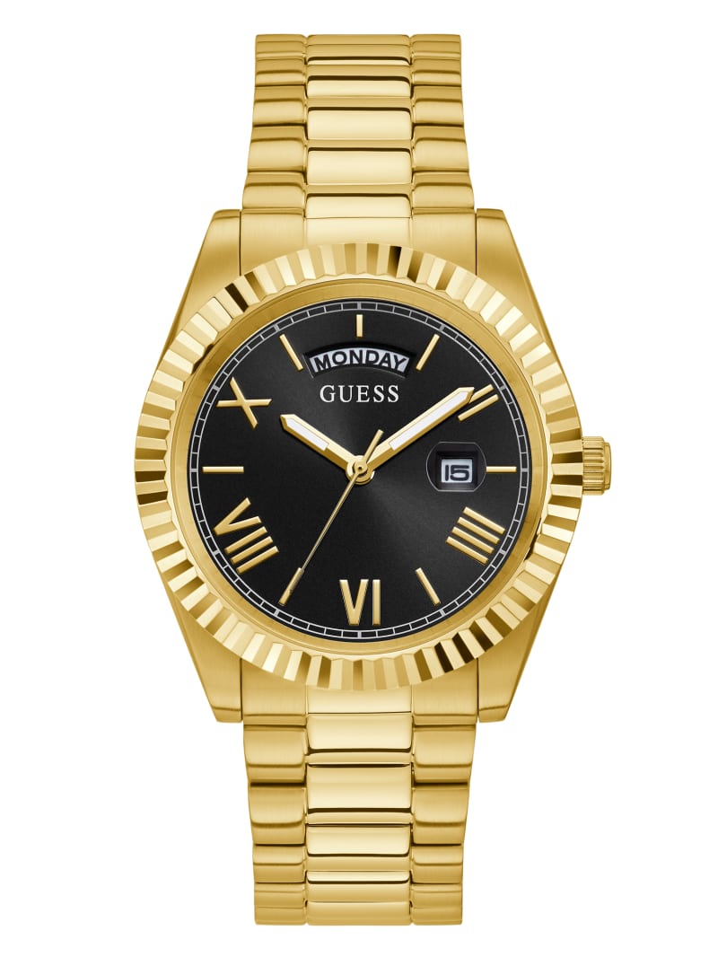 Guess Connoisseur Gold-Tone and Black Analog Watch - GW0265G3-MULTI