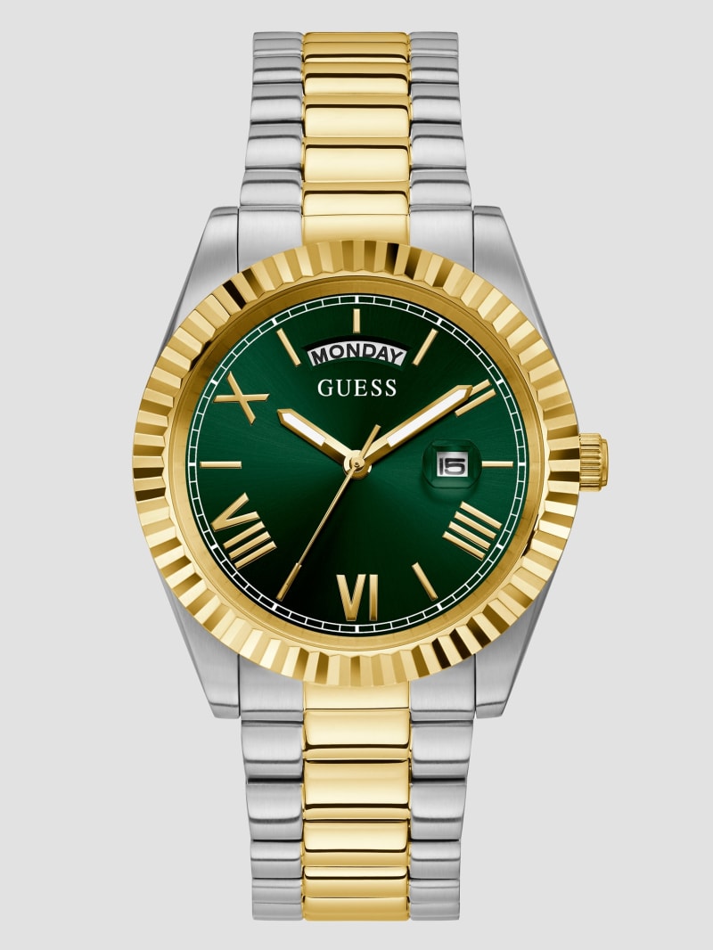 Two-Tone and Green Analog Watch