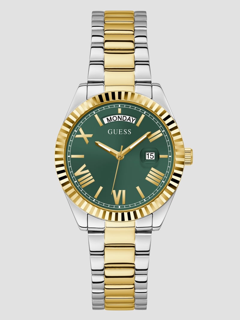 Multi-Tone and Green Analog Watch