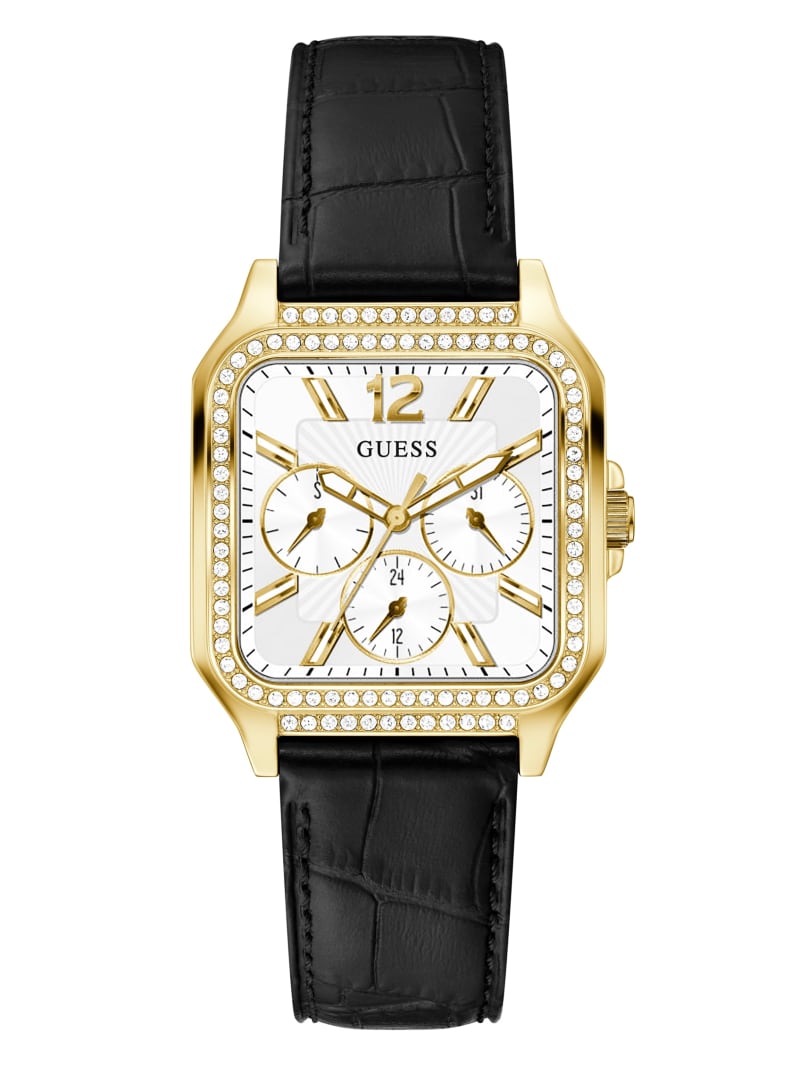 Gold-Tone Square Multifunction Watch