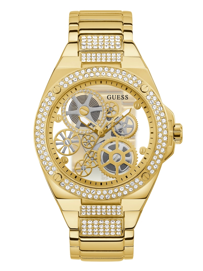 Gold-Tone Exposed Dial Analog Watch