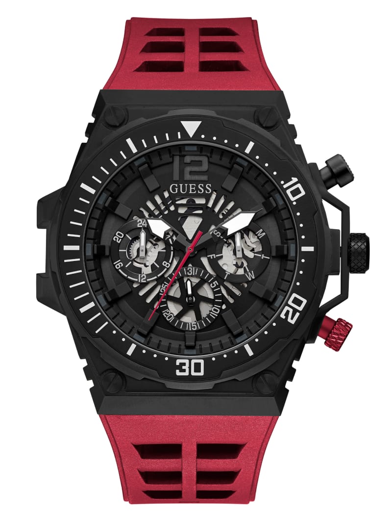 Black and Red Multifunction Watch