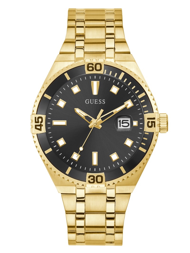 Gold-Tone and Black Analog Watch