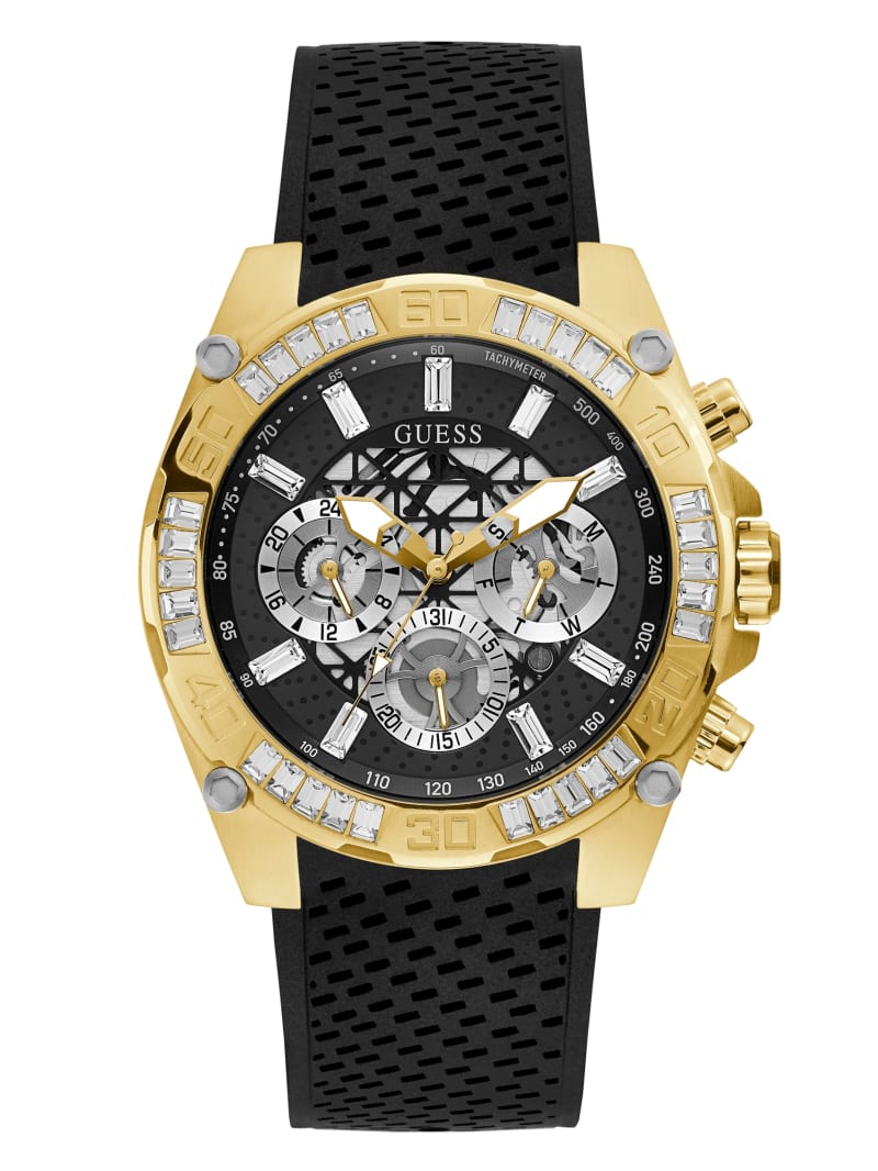 Gold-Tone And Black Tachymeter Watch