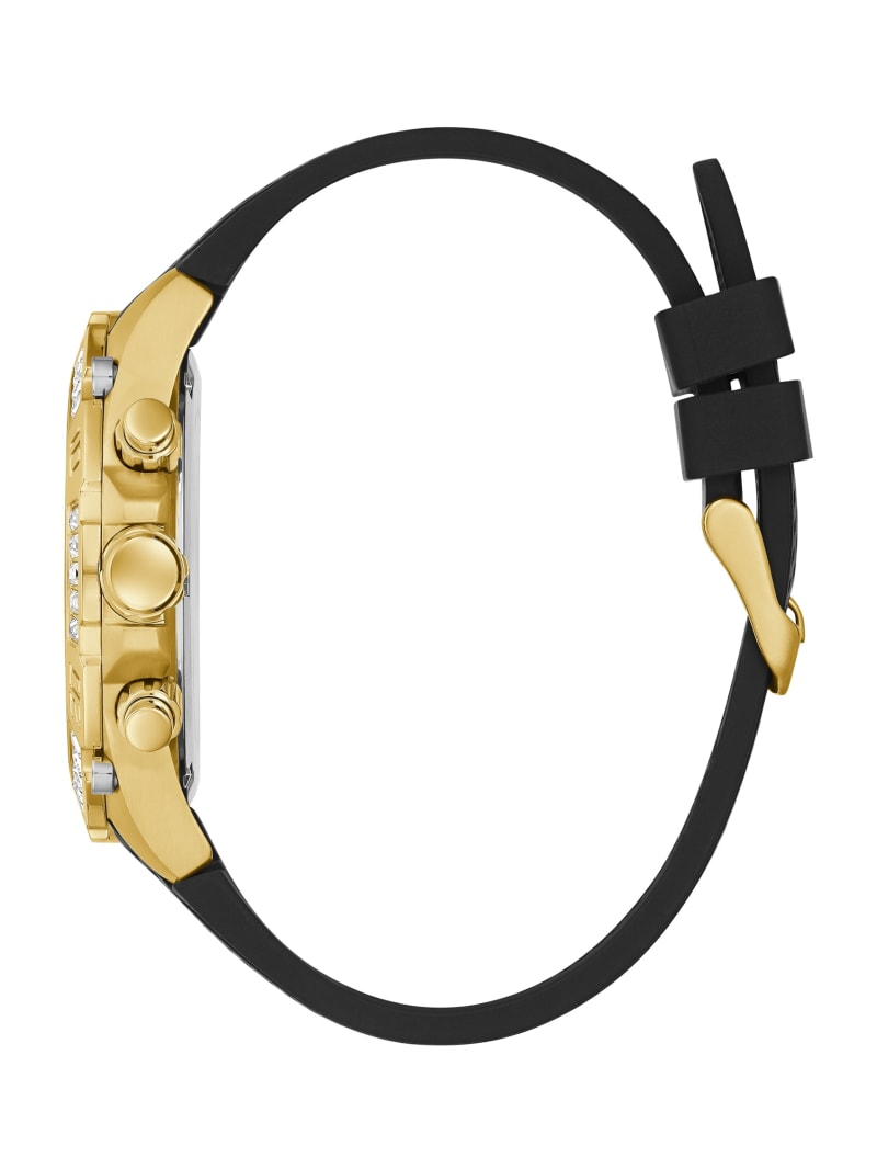 GoldTone And Black Tachymeter Watch GUESS