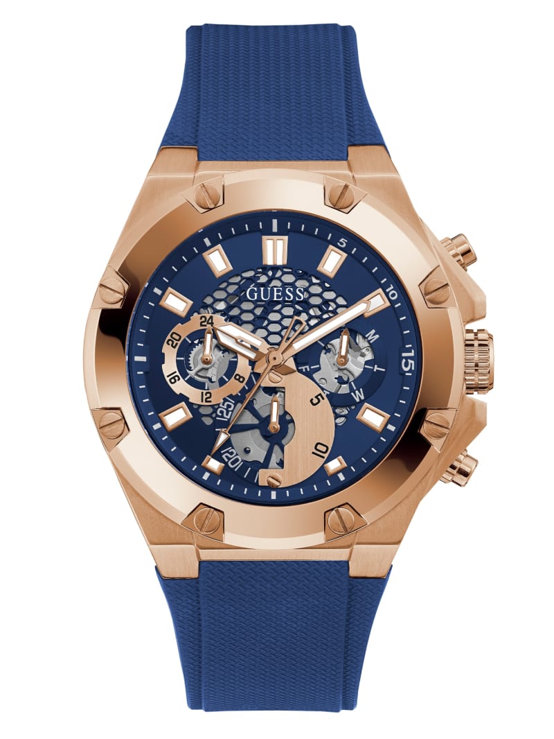 Rose Gold-Tone and Black Multifunction Watch | GUESS Factory