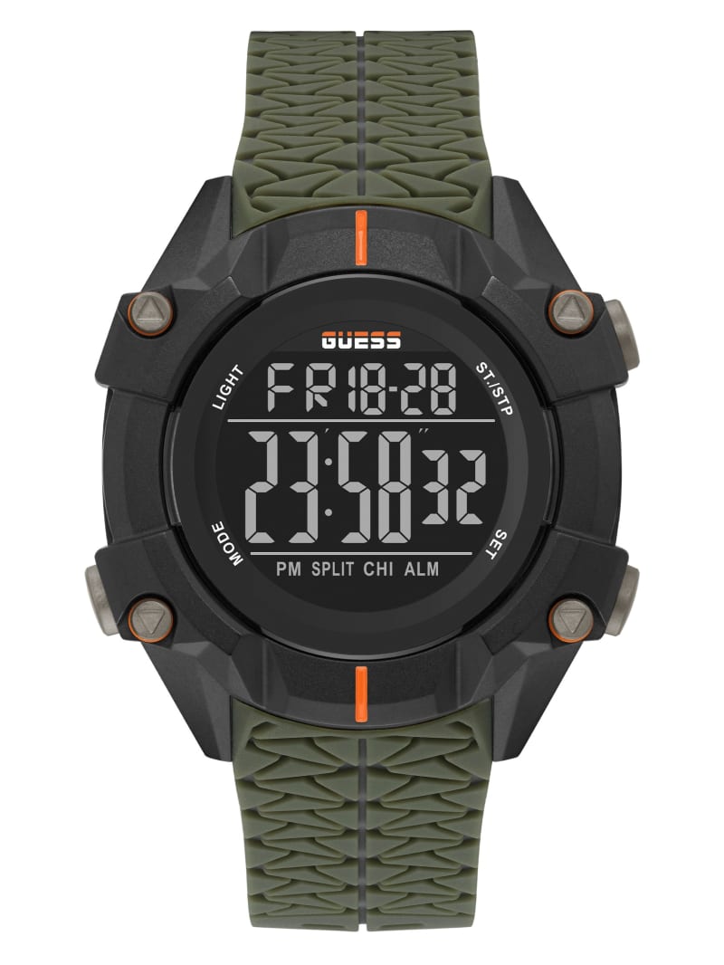 Olive Green and Black Digital Watch