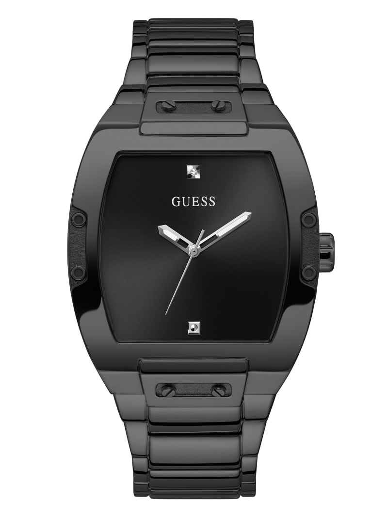 Black Metal Barrel Analog Watch