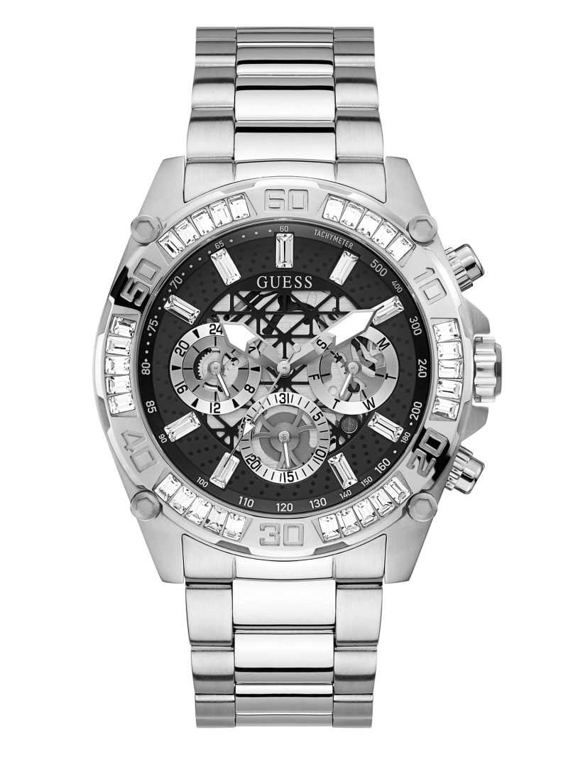Black and Silver-Tone Multifunction Watch