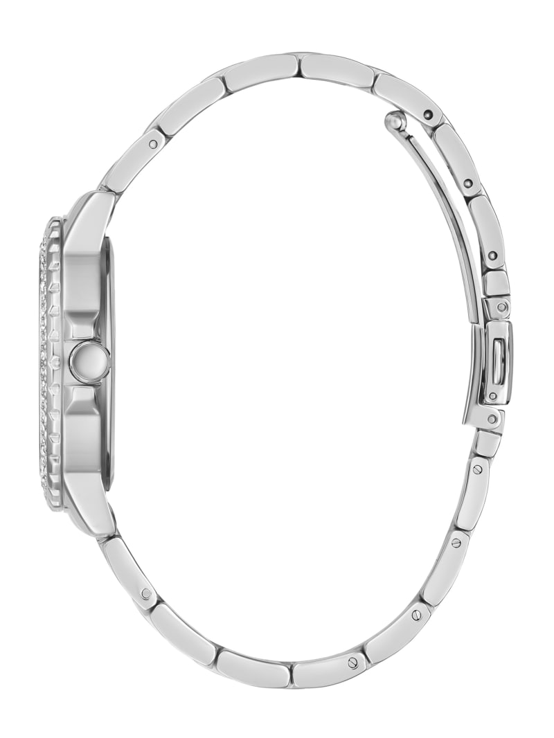 Silver-Tone and Blue Multifunction Watch