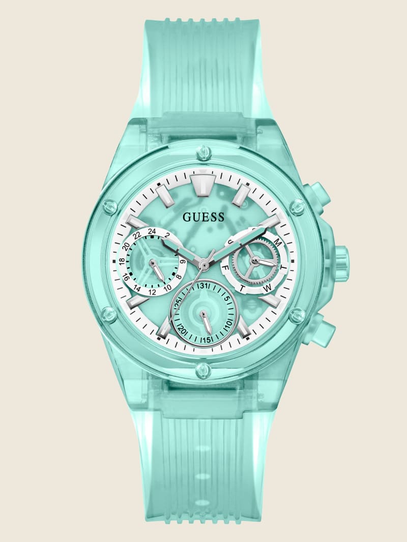 Aqua Transparent Multifunction Watch GUESS Canada