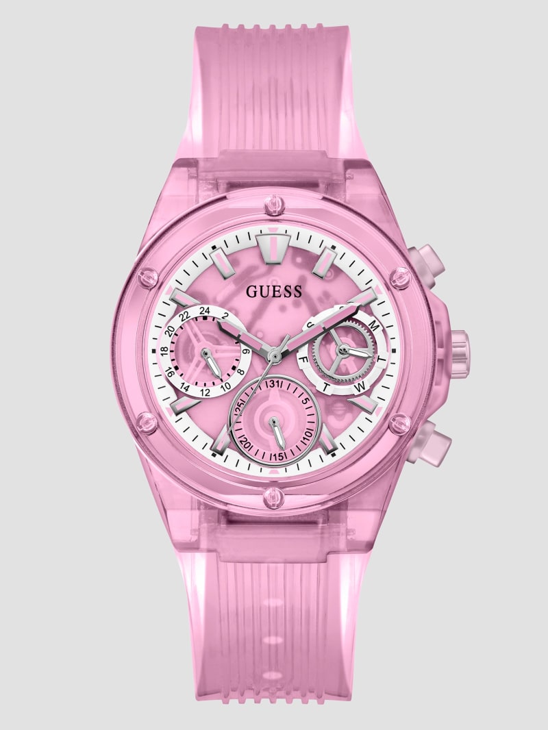 Pink Transparent Multifunction Watch