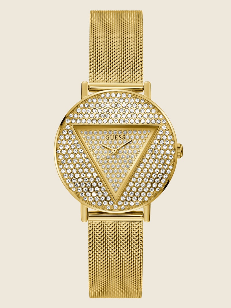 Gold-Tone Logo Analog Watch