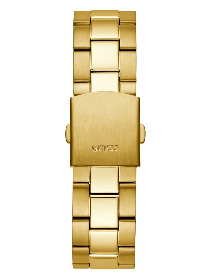Gold Tone and Black Multifunction Watch