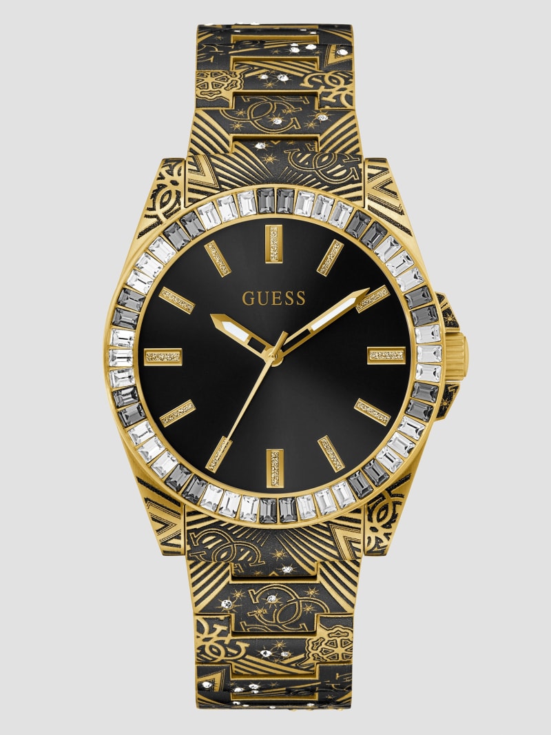 Guess gold tone analog watch clearance