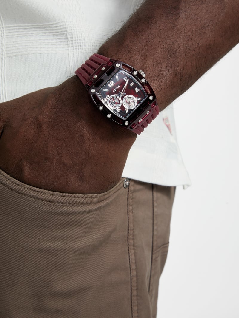 Burgandy Multifunctional Watch