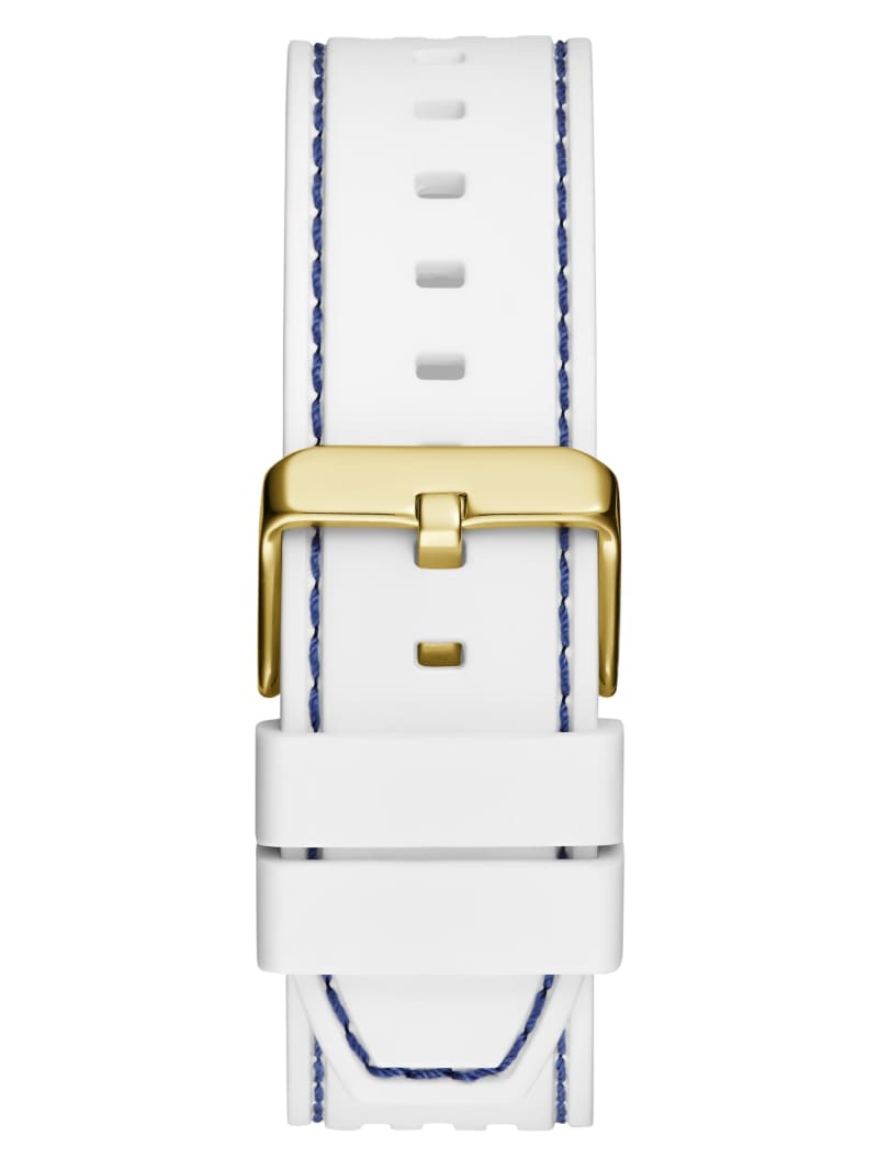 Blue and White Silicone Multifunction Watch