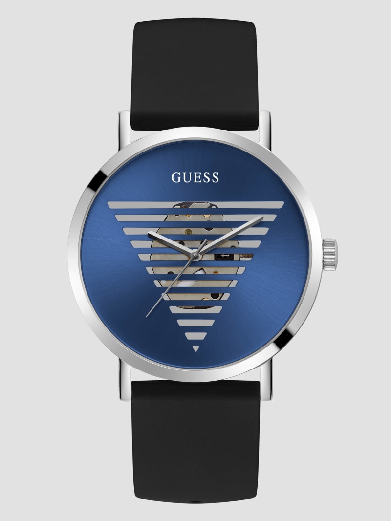 Blue Cut-Through Logo Analog Watch | GUESS