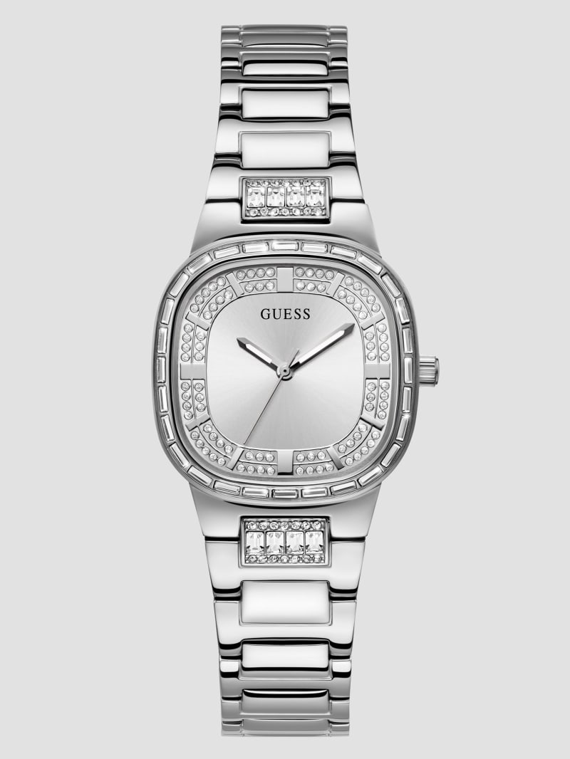 Silver-Tone and Crystal Analog Watch
