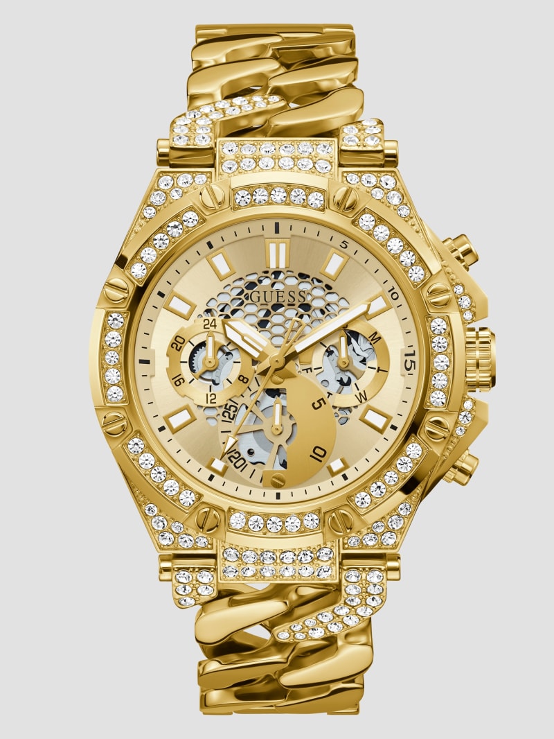Baron Gold-Tone Chain Multifunctional Watch