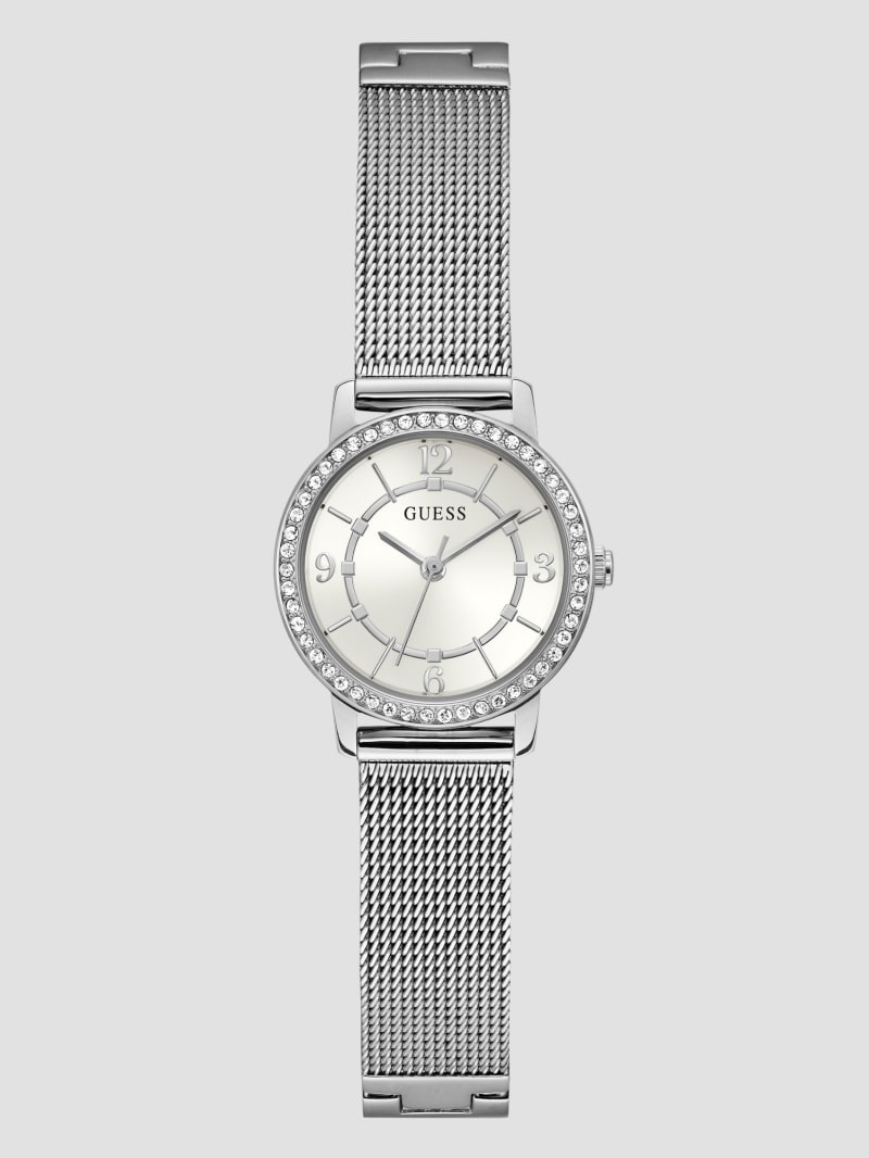 Silver Tone Mesh Analog Watch GUESS Canada
