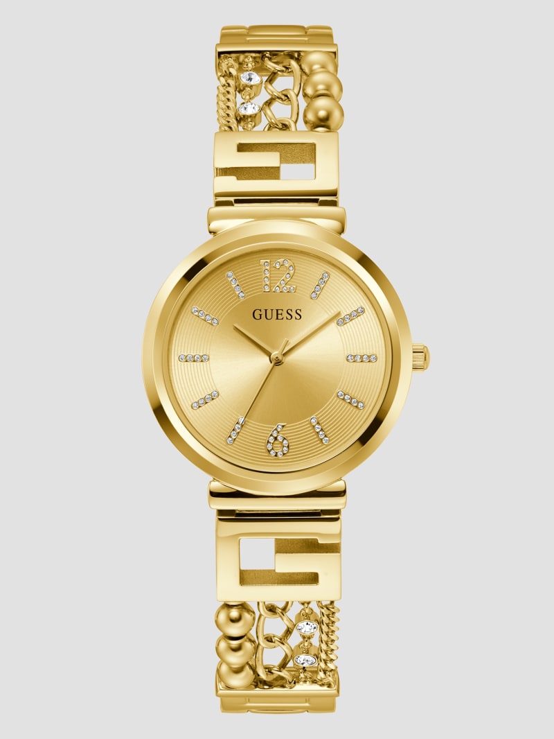 Guess gold watch womens top