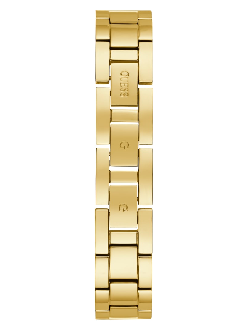 Gold Tone Crystal Curb Chain Analog Watch GUESS Canada