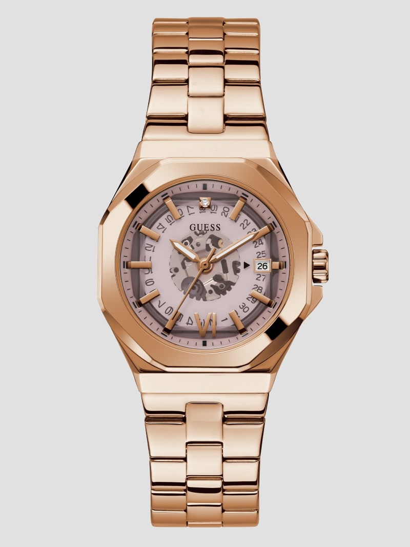 Rose Gold-Tone Diamond Analog Watch