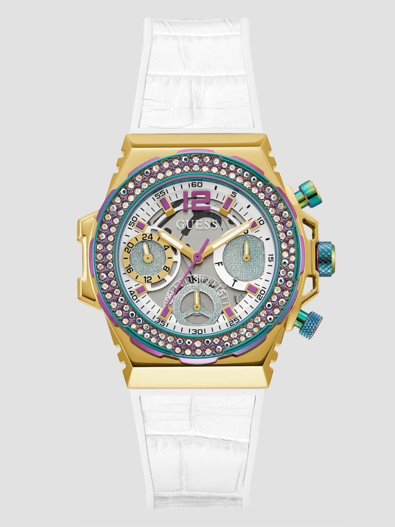 Guess white leather watch 2025