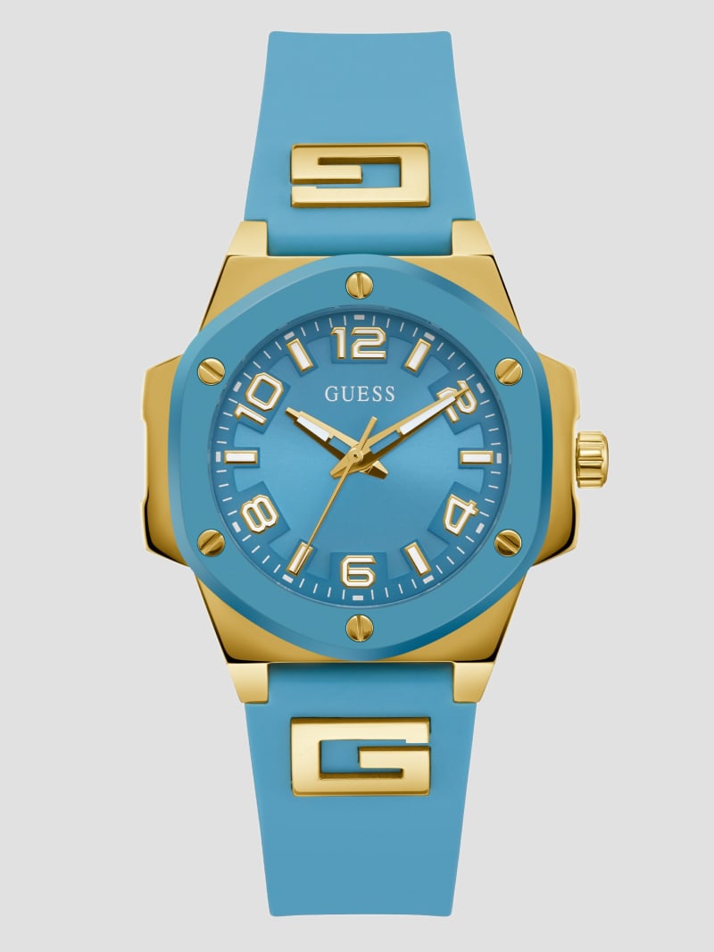 Guess women's blue silicone strap watch cheap