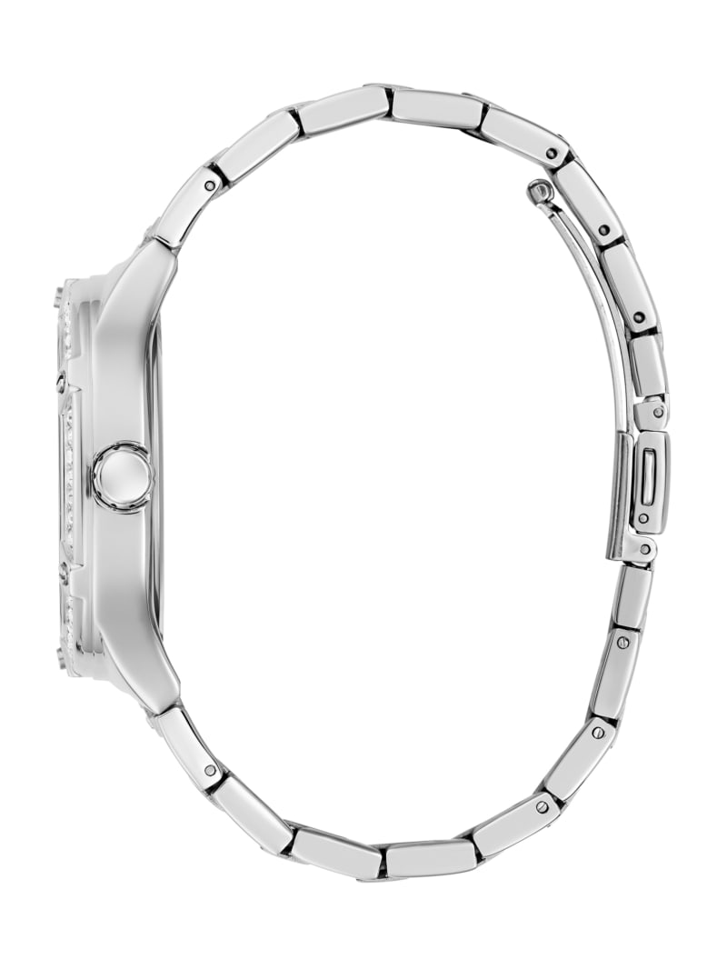 Silver-Tone and Crystal Multifunction Watch