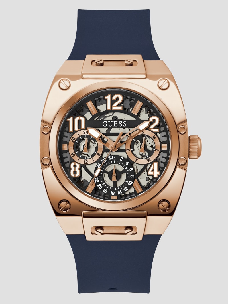 Guess gold cheap blue watch
