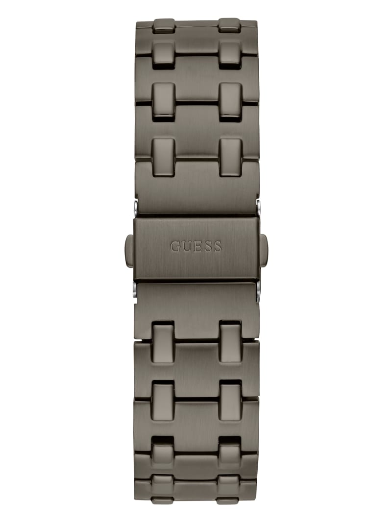Dark Silver and Burgundy Analog Watch | GUESS