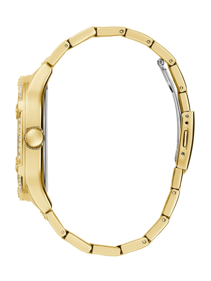 Guess odyssey men's yellow gold tone bracelet watch discount
