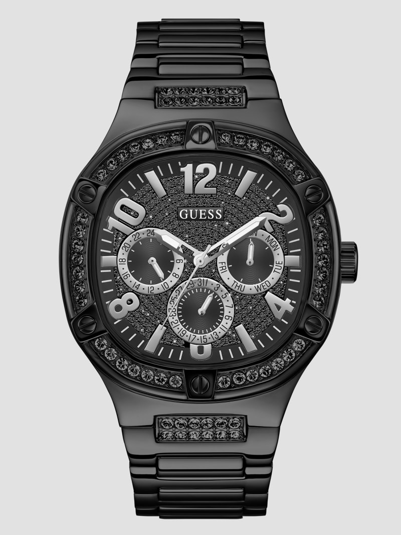 Black Rhinestone Multifunction Watch GUESS
