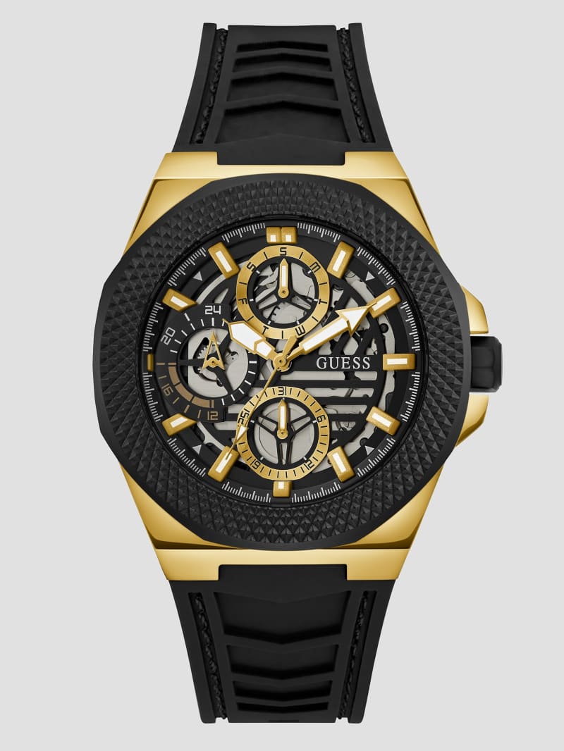 Black Silicone Multifunctional Watch