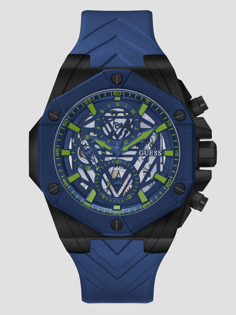 Blue Silicone Multifunctional Watch