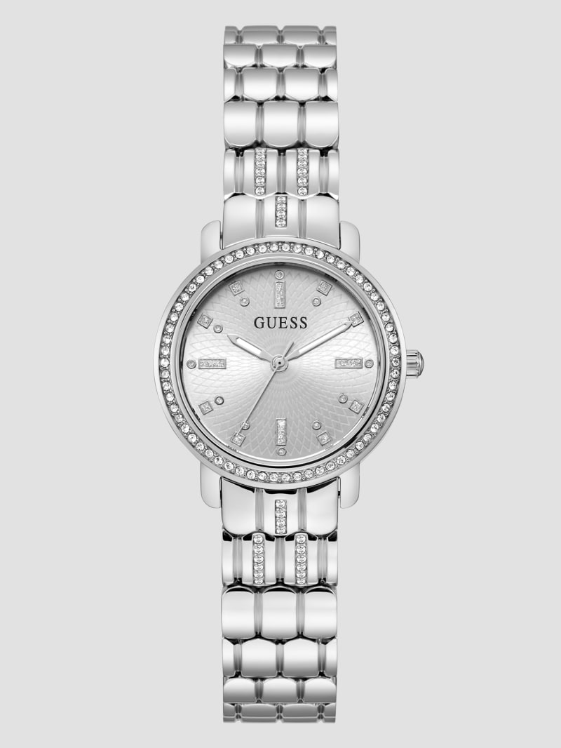 Silver-Tone Crystal Analog Watch | GUESS