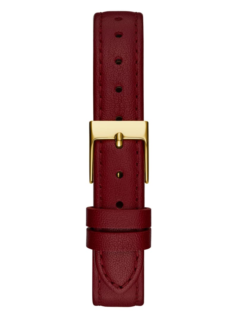 GUESS Ladies Burgundy Leather Strap Watch Model GW0614L3